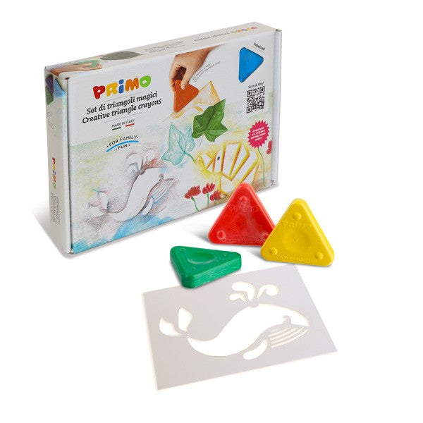 Wax triangles 8 colours + stencils PRIMO