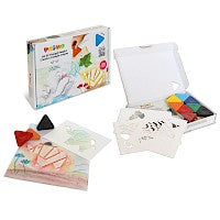 Wax triangles 8 colours + stencils PRIMO