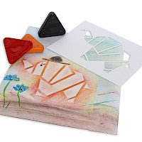 Wax triangles 8 colours + stencils PRIMO