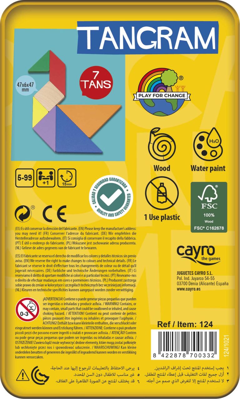 TANGRAM DE MADERA EN CAJA DE METAL CAYRO
