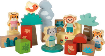 Bloques de construcción de madera "Jungle Friends" SMALL FOOT
