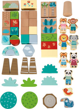 Bloques de construcción de madera "Jungle Friends" SMALL FOOT