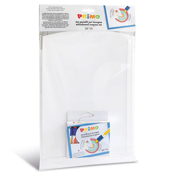 crayones de cera 8 colores + tablero PRIMO