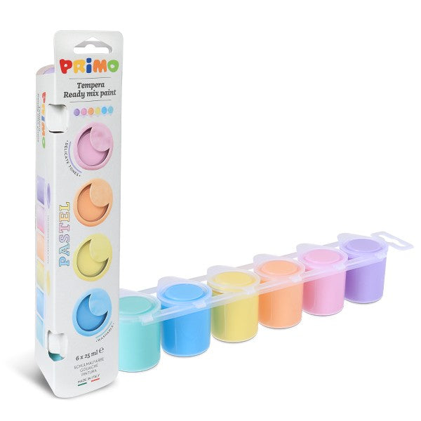 Témpera pastel en frasco, 6 colores. PRIMO