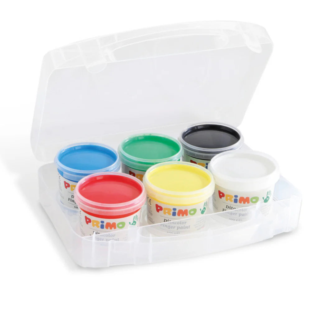 Pintura de dedos textil en frasco, estuche multiusos, 6 colores. PRIMO