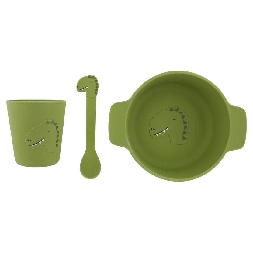 Juego de comida para bebé en silicona - Mr. Dino TRIXIE