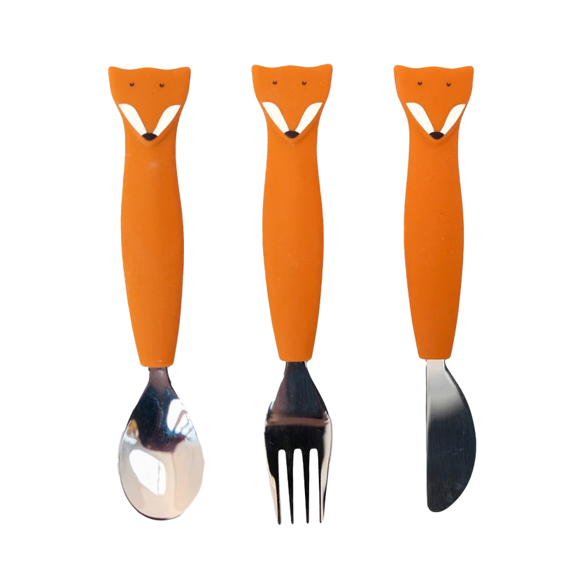Cubiertos de 3 piezas en silicona - Mr. Fox TRIXIE
