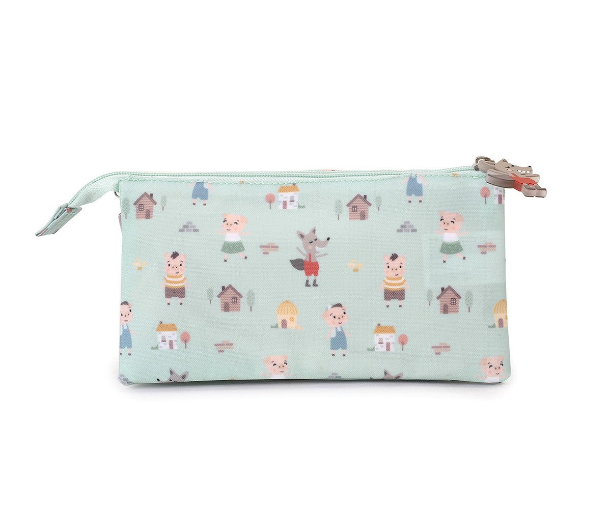 Estuche 3 Compartimentos The Three Little Pigs Personalizable Tutete