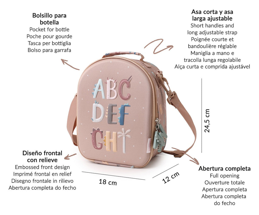 Bolsa Merienda Térmica 3D Funny Letters Personalizable Tutete