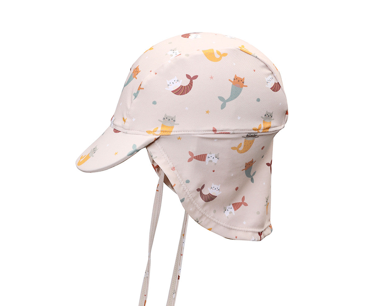 Gorro Playa Bebé Nuca Gatitos Sirena MK