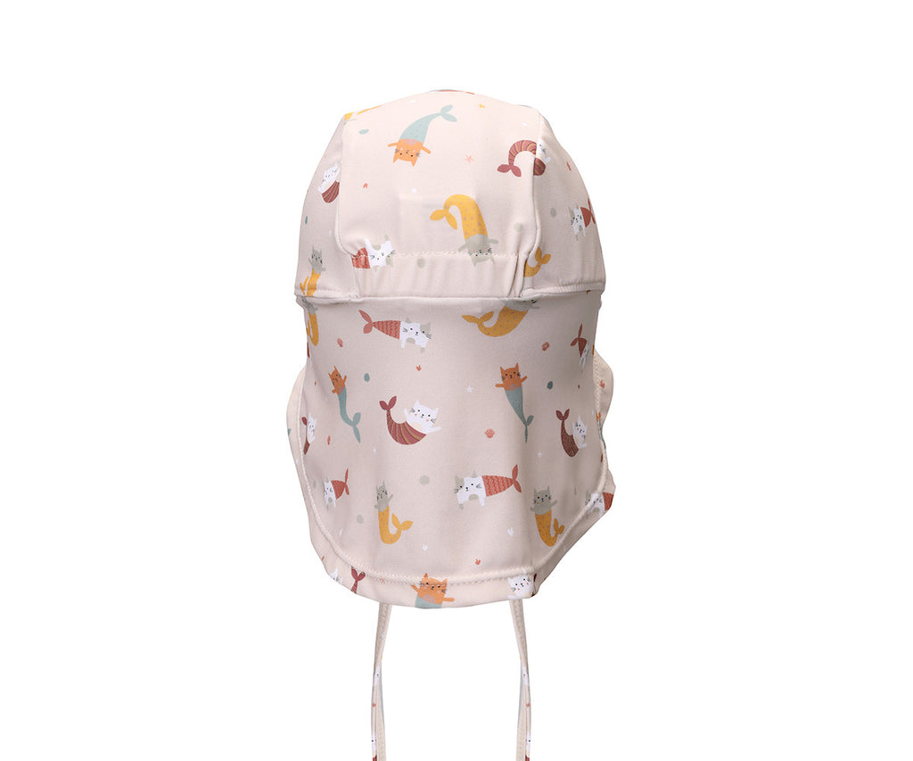 Gorro Playa Bebé Nuca Gatitos Sirena MK