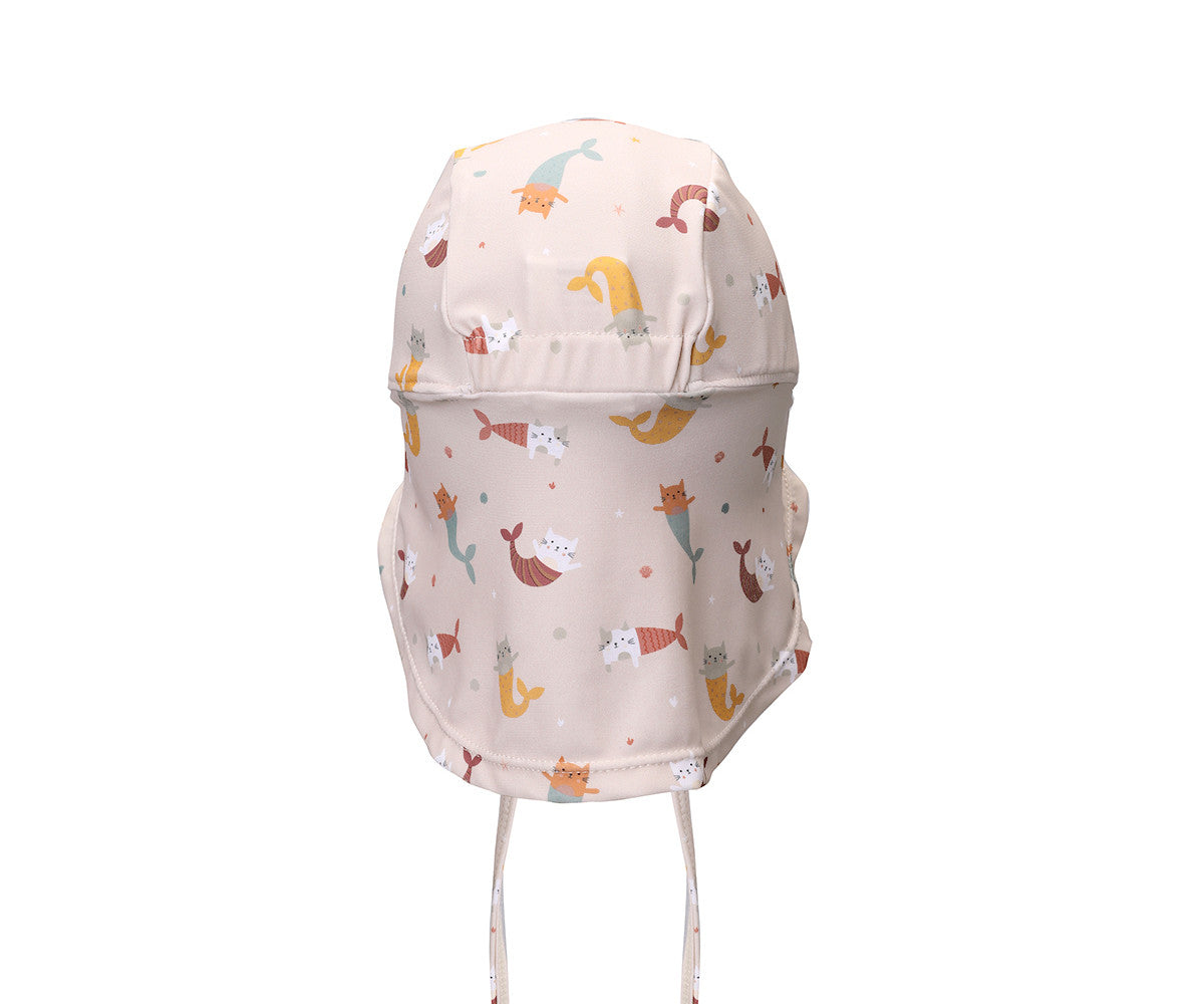 Gorro Playa Bebé Nuca Gatitos Sirena MK