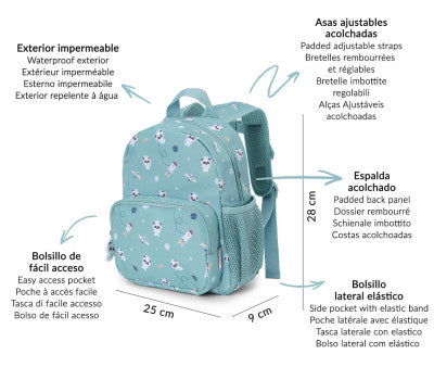 Mochila Infantil Pandas in Space TUTETE