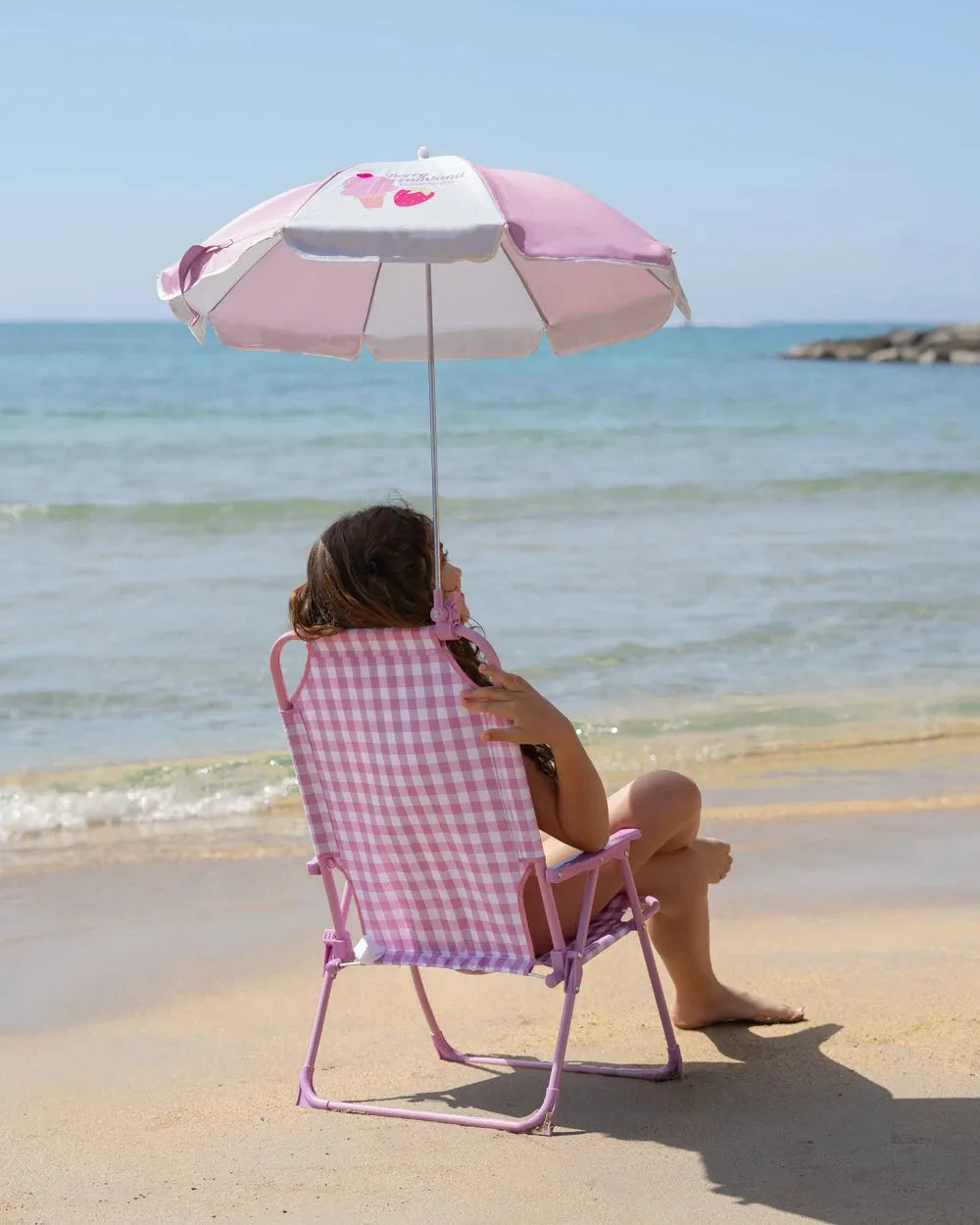 SILLA PLAYA CON SOMBRILLA FRAGOLA - FLAMINGUEO