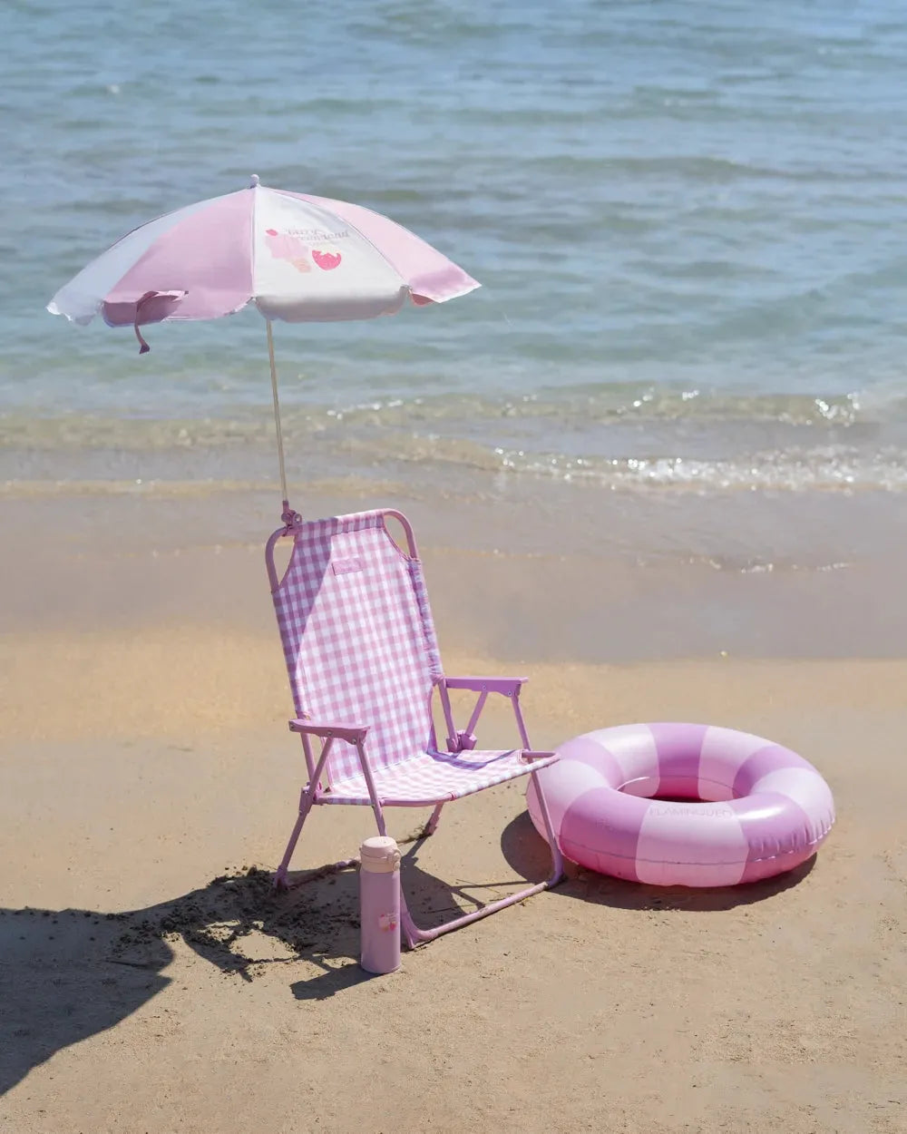 SILLA PLAYA CON SOMBRILLA FRAGOLA - FLAMINGUEO