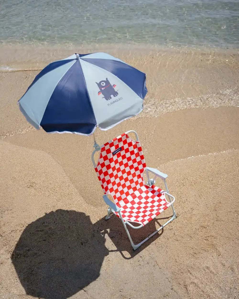 SILLA DE PLAYA CON SOMBRILLA HUSTON - FLAMINGUEO