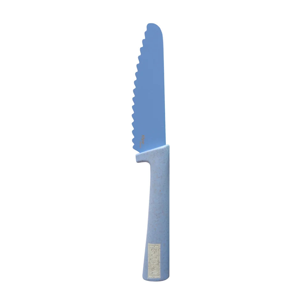 Cuchillo KLYV Classic Safe para niños de 3 años en adelante – Flor de maíz azul