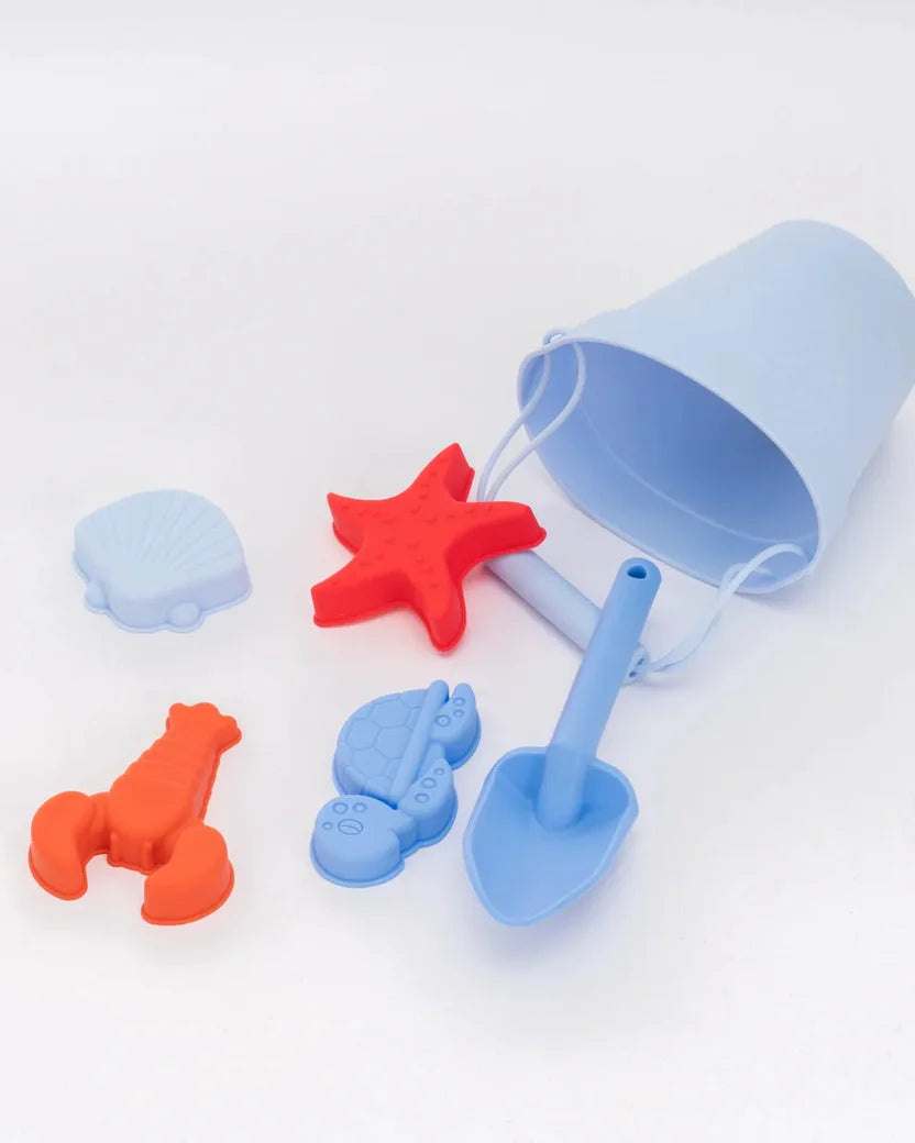 Set de Juguetes de Playa de Silicona Azul Flamingueo