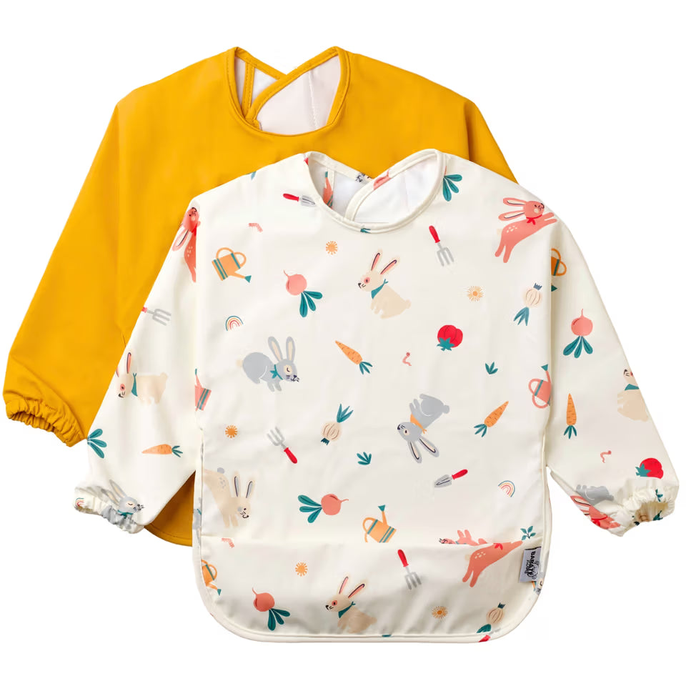 Pack 2 baberos impermeables manga larga estampado huerto BABATE kids