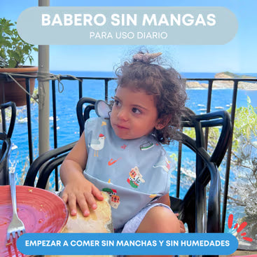 Pack 2 baberos impermeables sin mangas estampado mediterráneo BABATE kids
