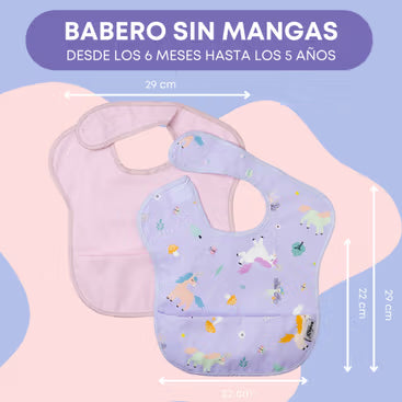 Pack 2 baberos impermeables sin mangas estampado bosque encantado BABATE kids