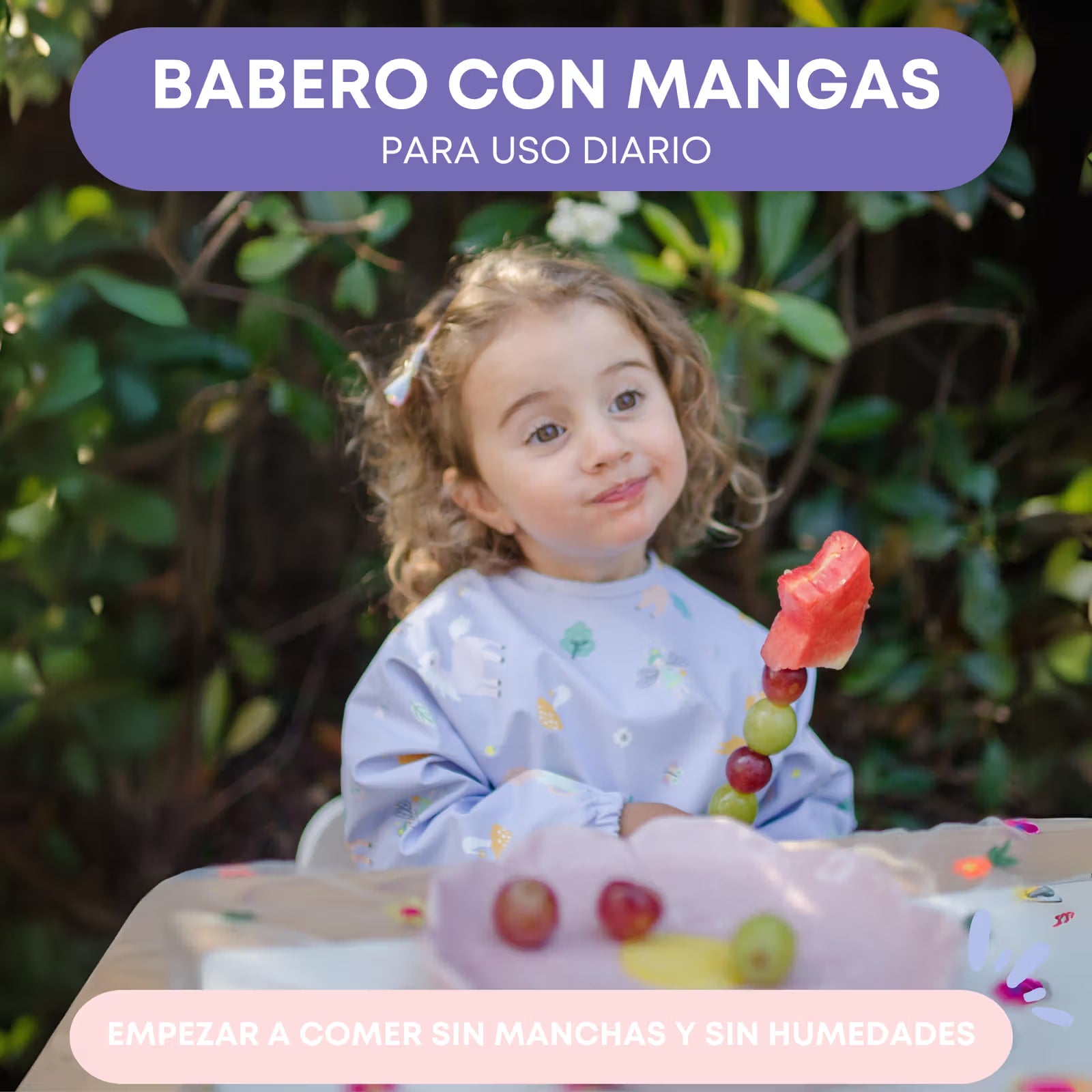 Babero impermeable manga larga unitario estampado bosque encantado BABATE kids