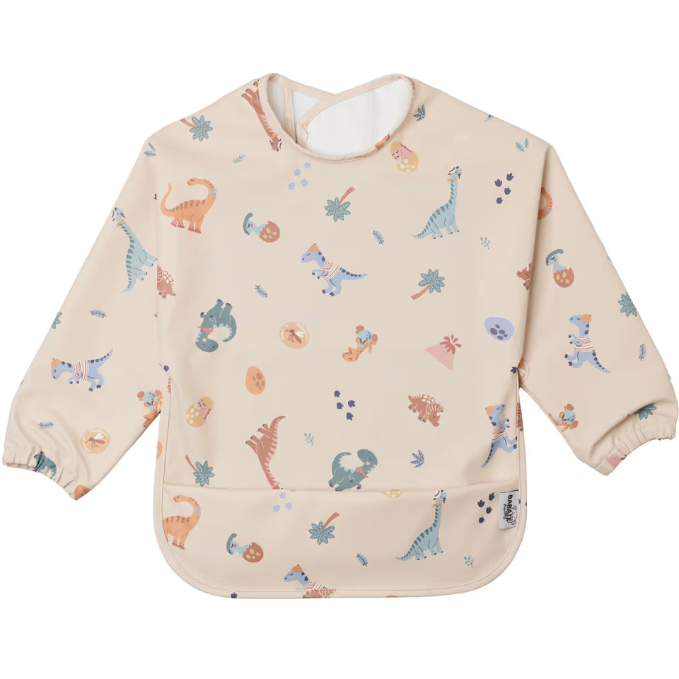 Babero impermeable manga larga unitario estampado dinos