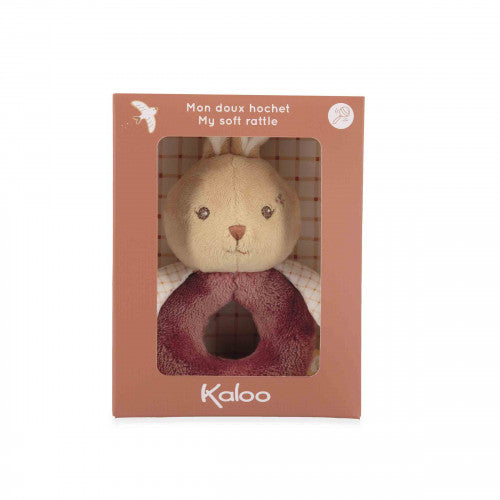 Peluche sonajero de conejo burdeos Kaloo