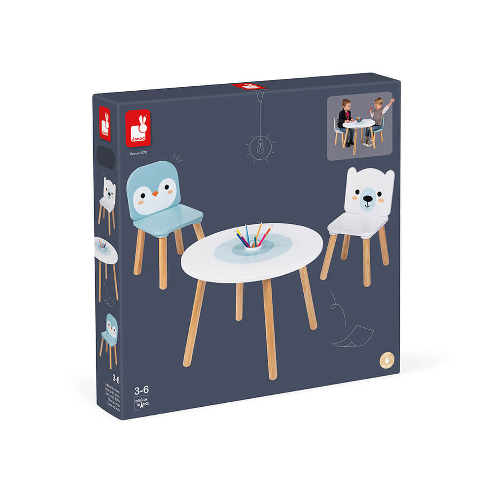 Conjunto Mesa Y 2 Sillas - Hielo Marino JANOD
