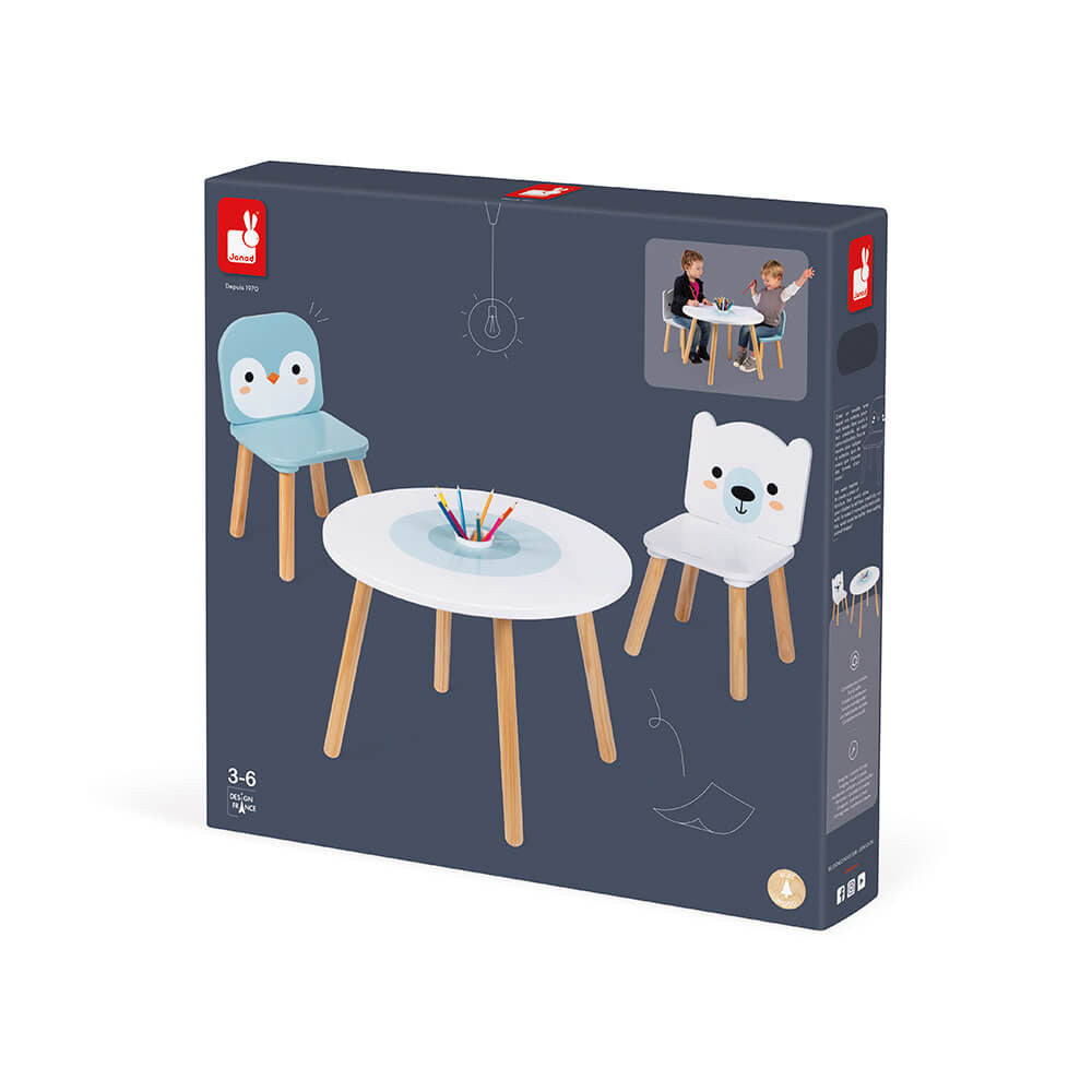 Conjunto Mesa Y 2 Sillas - Hielo Marino JANOD