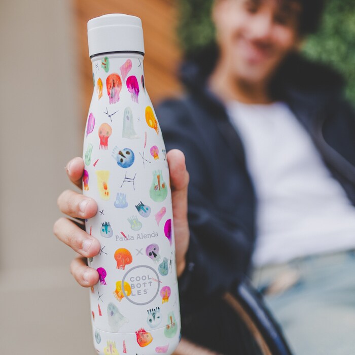 Cool Bottles Botella Termo Crazy Skulls 500ml by Paula Alenda