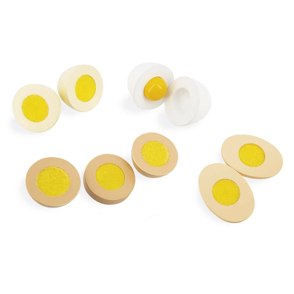 Huevera Con 4 Huevos De Madera JANOD