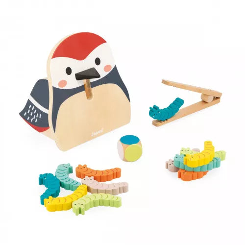 Juego De Colores De Pájaro Carpintero Y Orugas JANOD