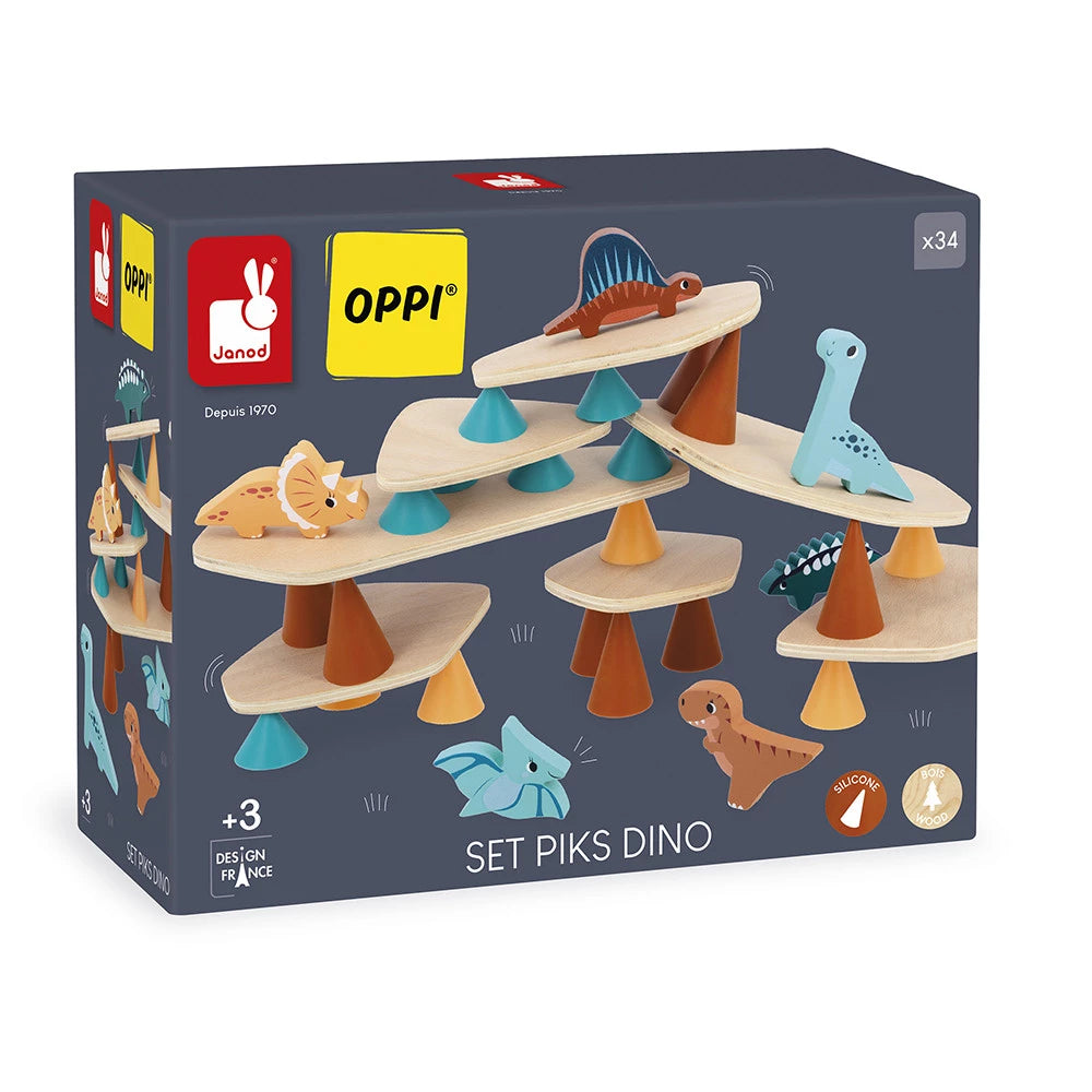 Juego de equilibrio de madera Piks Dino JANOD