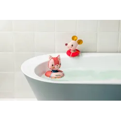 Juguetes de baño flotantes: Jeanne la gata y el ratón con flotadores Lilliputiens