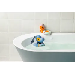 Juguetes de baño flotantes: Jules el perro y su pato con boyas Lillliputiens