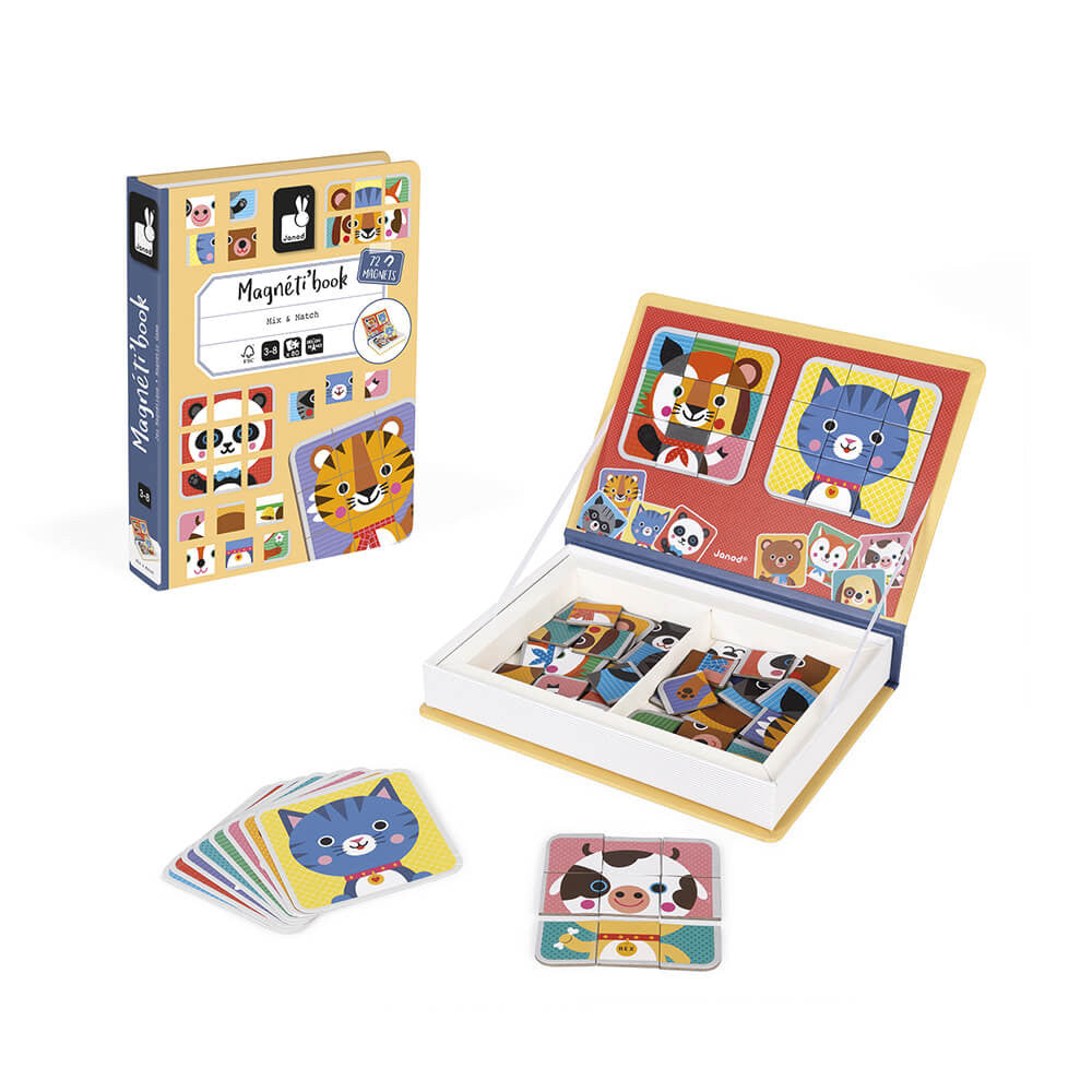 Magneti'book Mix & Match Animales, 72 imanes JANOD