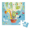Tarjeta Felicitación Puzzle Vuelo en Globo Aerostático JANOD