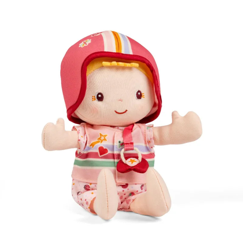 Muñeca de tela Lena y asiento de bicicleta Lilliputiens