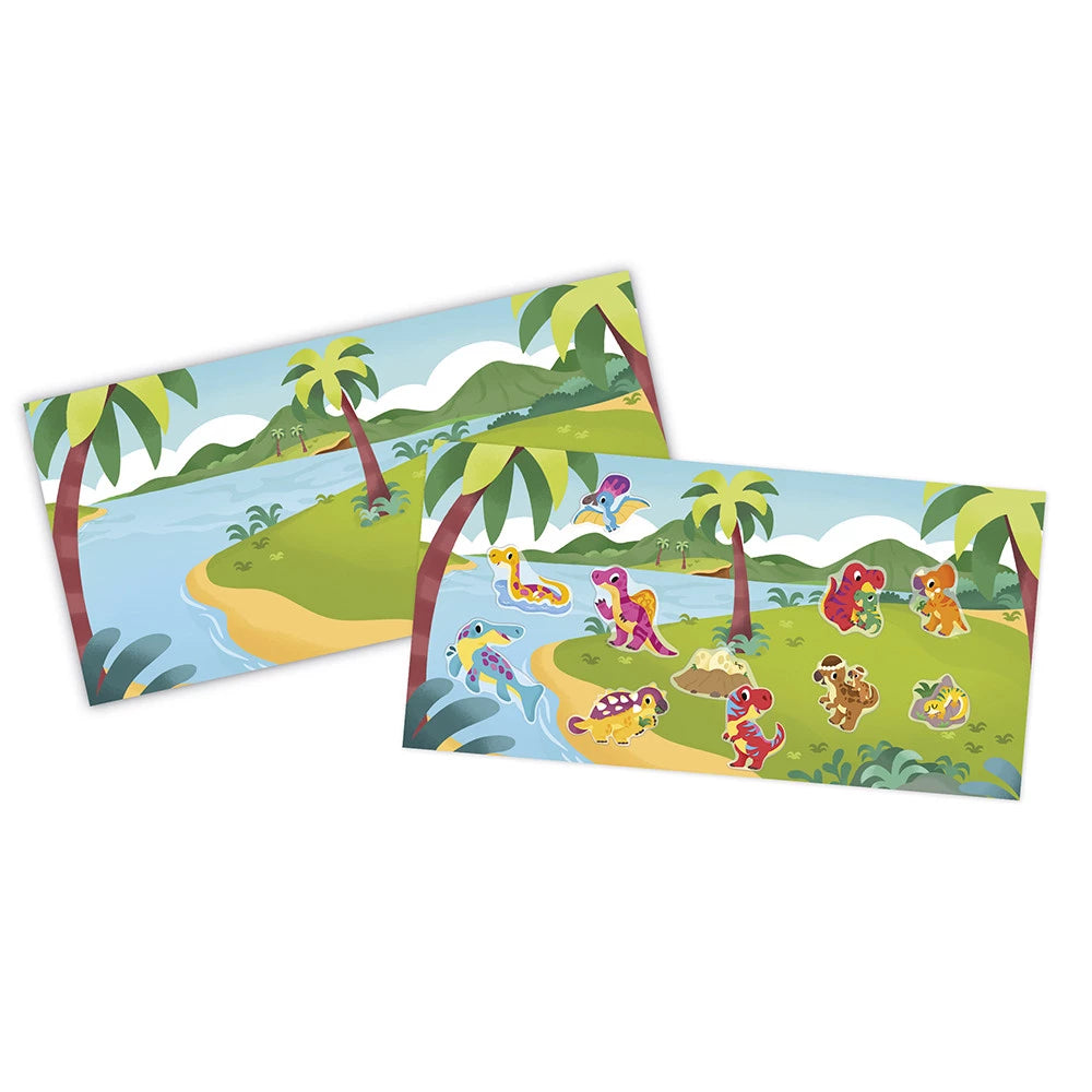 Pegatinas reposicionables gruesas Dinos - 2 años JANOD