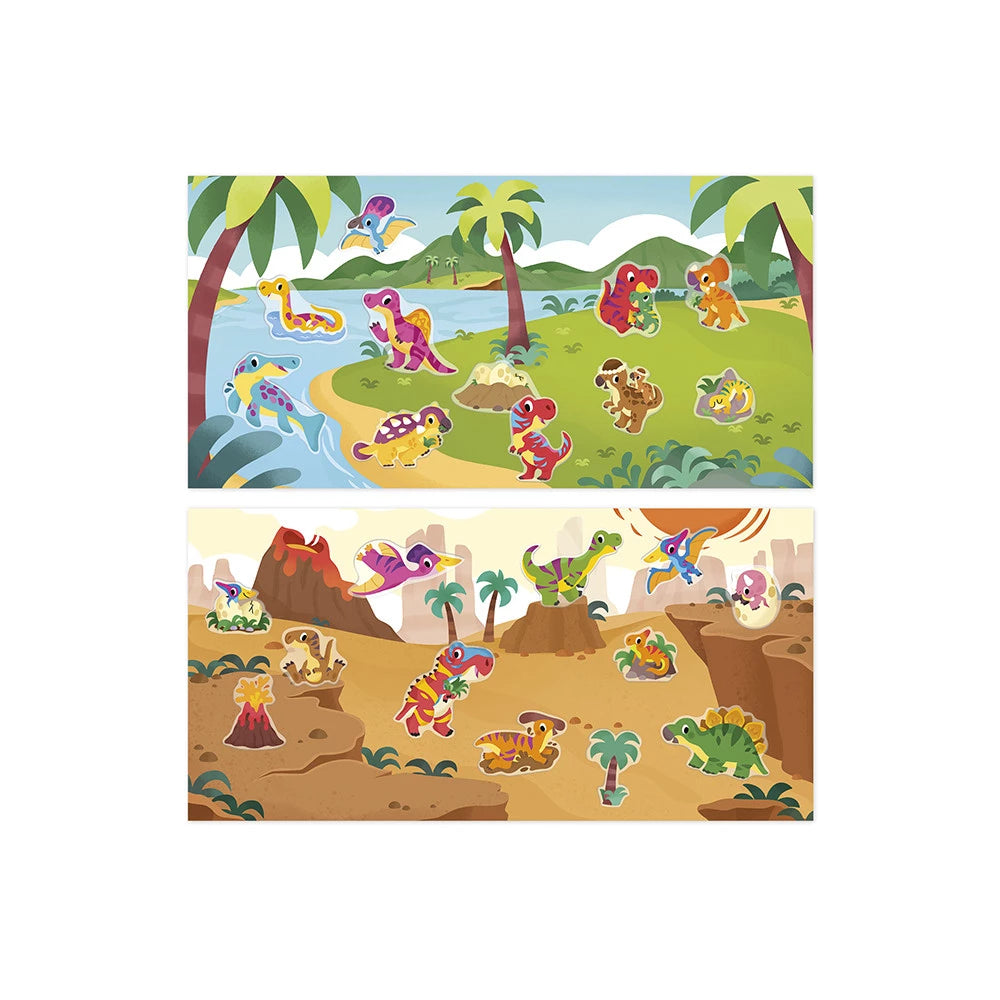 Pegatinas reposicionables gruesas Dinos - 2 años JANOD