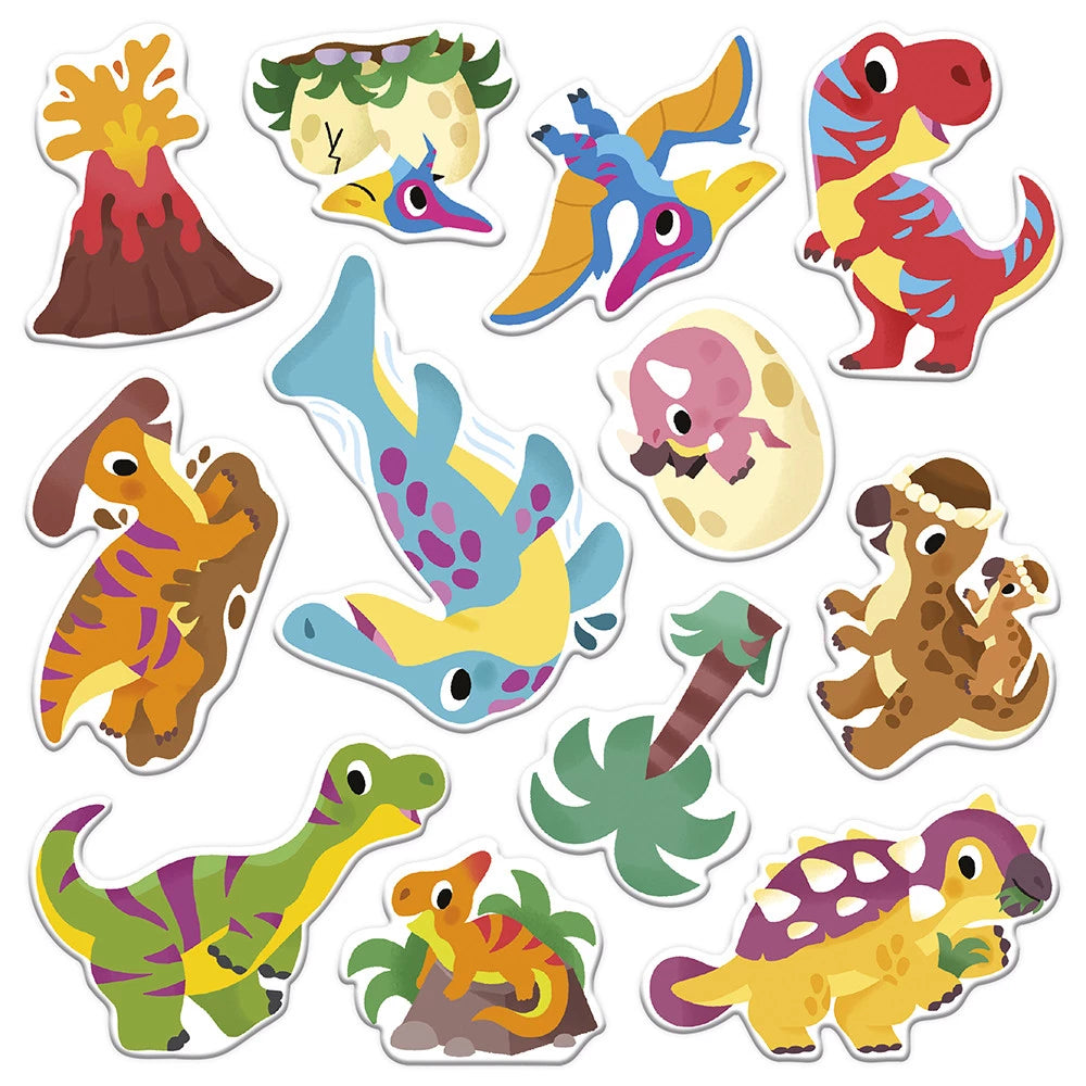 Pegatinas reposicionables gruesas Dinos - 2 años JANOD