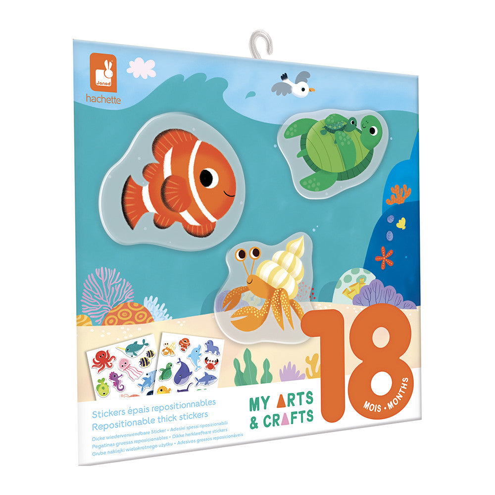 Set Creativo de Pegatinas Gruesas Reposicionables - El Mar - 18 meses JANOD