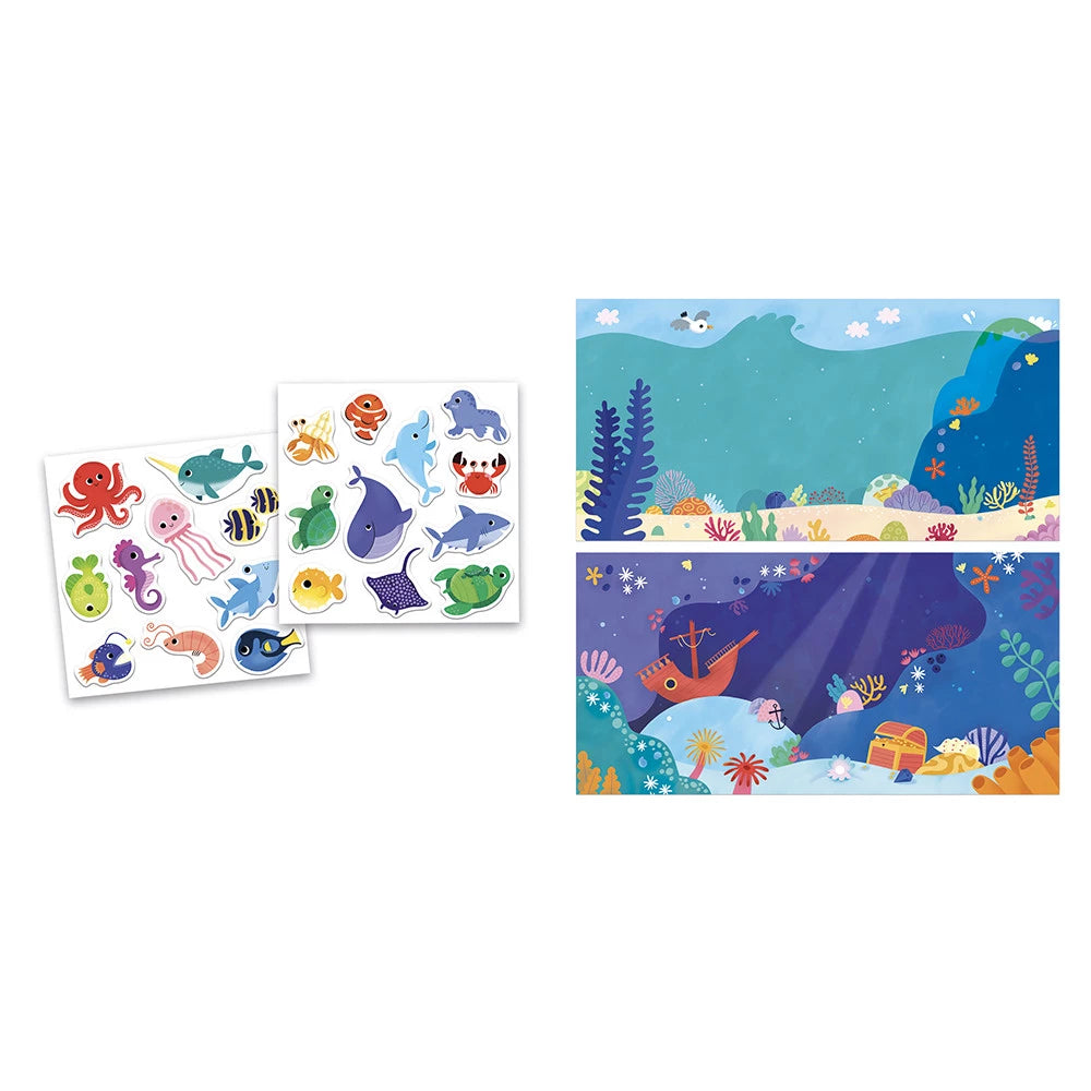 Set Creativo de Pegatinas Gruesas Reposicionables - El Mar - 18 meses JANOD