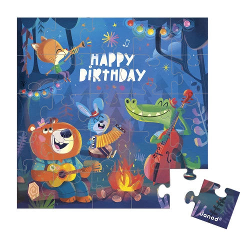 Tarjeta Felicitación Puzzle Bosque JANOD