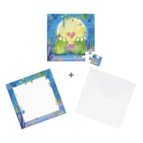 Tarjeta Felicitación Puzzle Amor en el Estanque JANOD